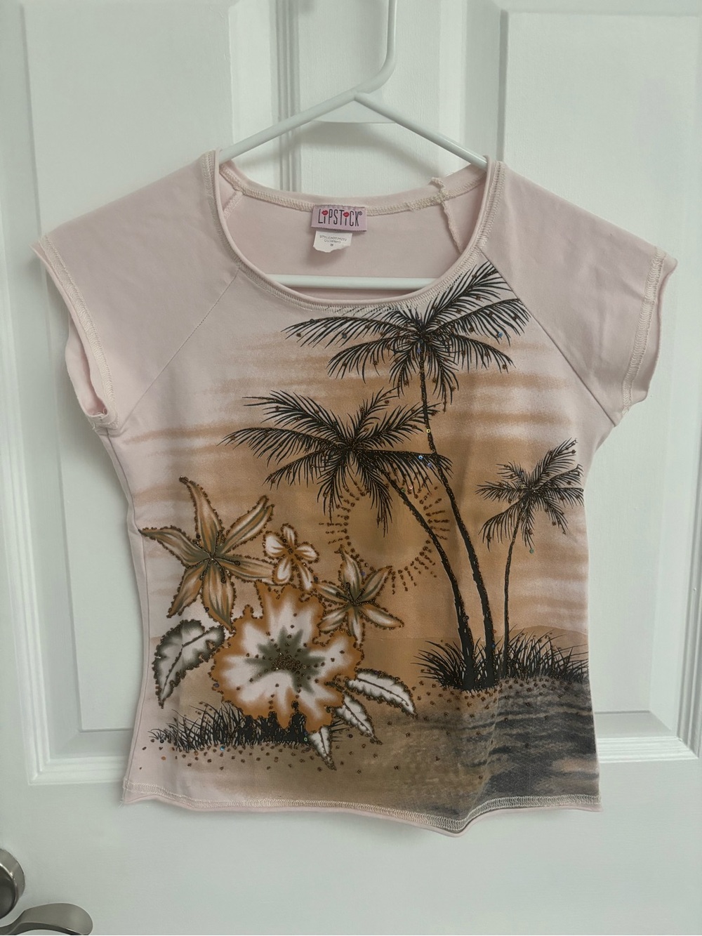 Lipstick Boutique Palm Tree & beach Short Sleeve Tee